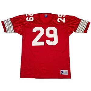 Champion Vintage 80s 90s Blank 29 Football Practice Jersey Red White 48